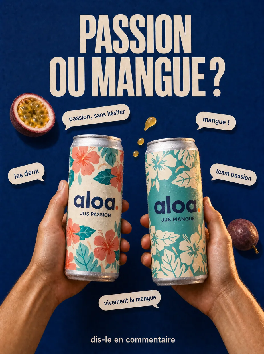 Passion ou mangue ? Une canette de chaque, les avis en bulles